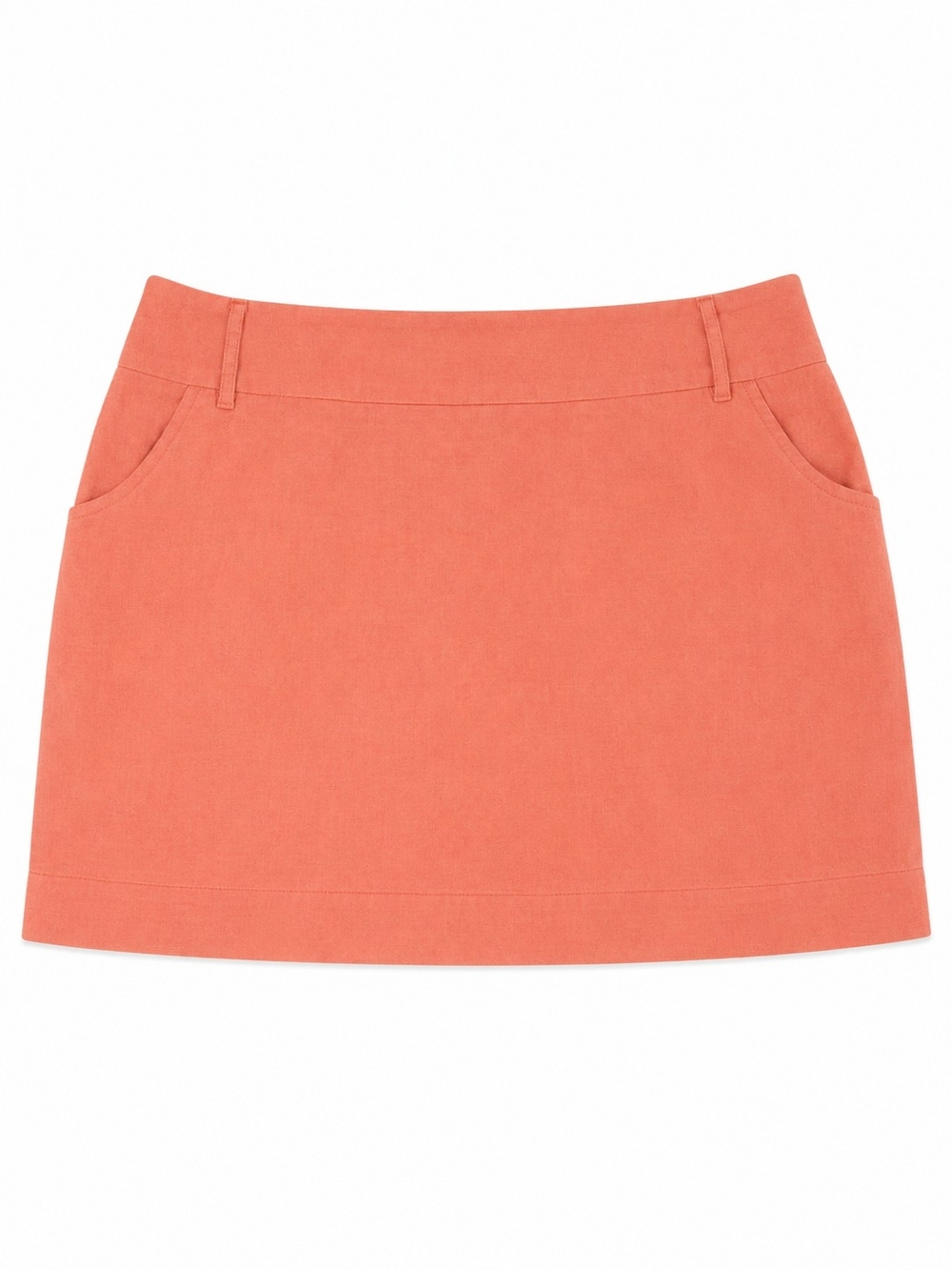 Coral A-Line Mini Skirt With Pockets Size 16